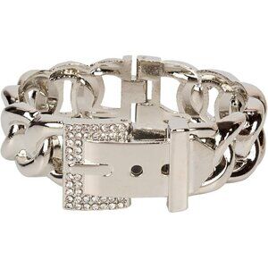 🔥 Spunkysoul Chain Buckle Women Silver Rhinestones Rose Gun Metal Cuff Bracelet
